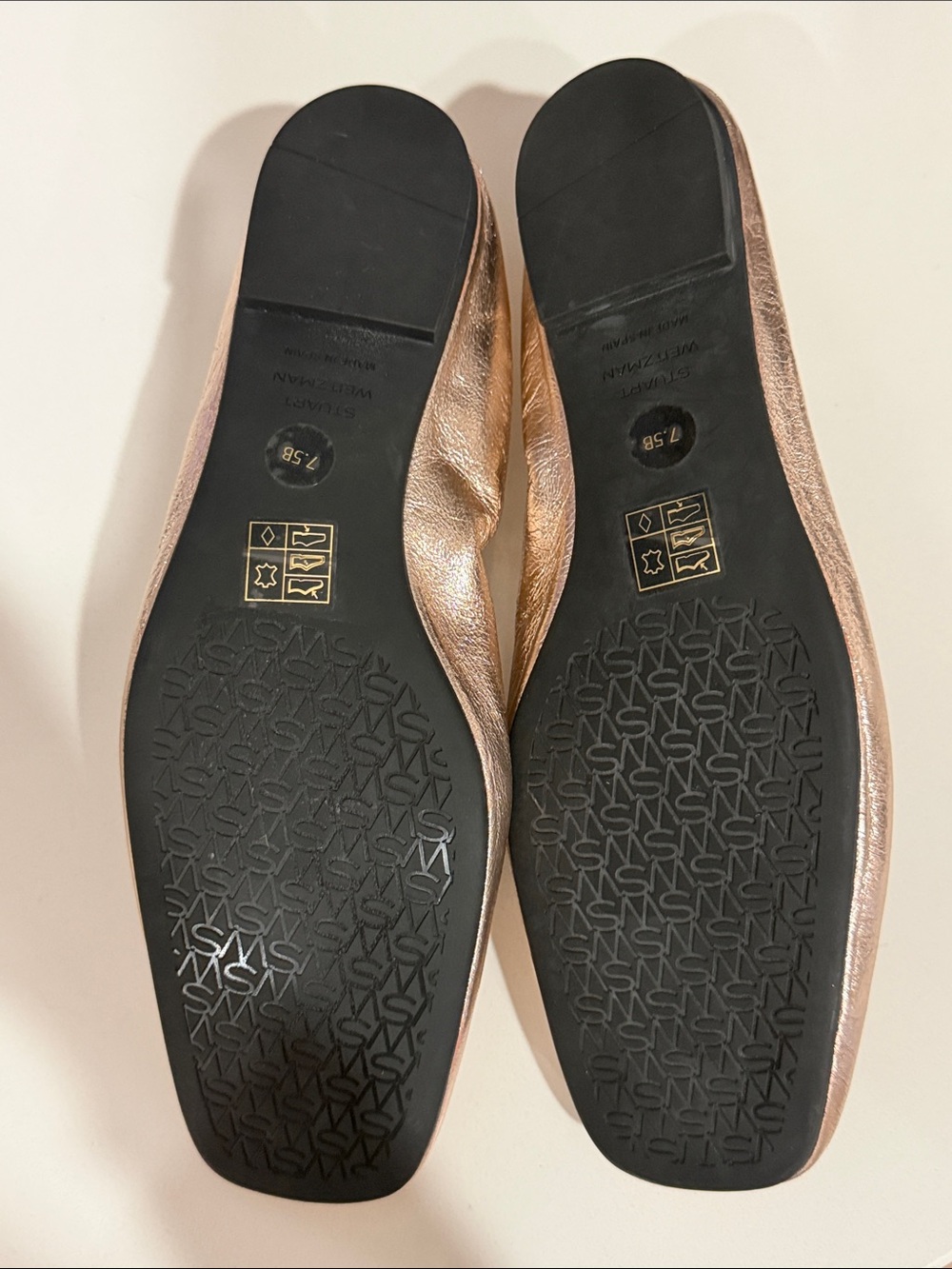 Stuart Weitzman Ballet Flats Metallic Rose Gold - Picture 11 of 11